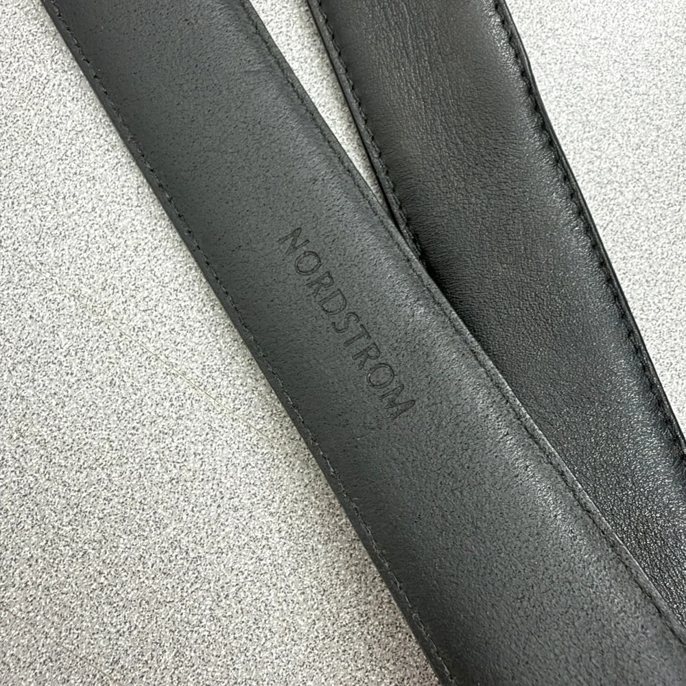 Nordstrom Belt Mens 36 Black Leather Handcrafted in USA Dress Casual Classic